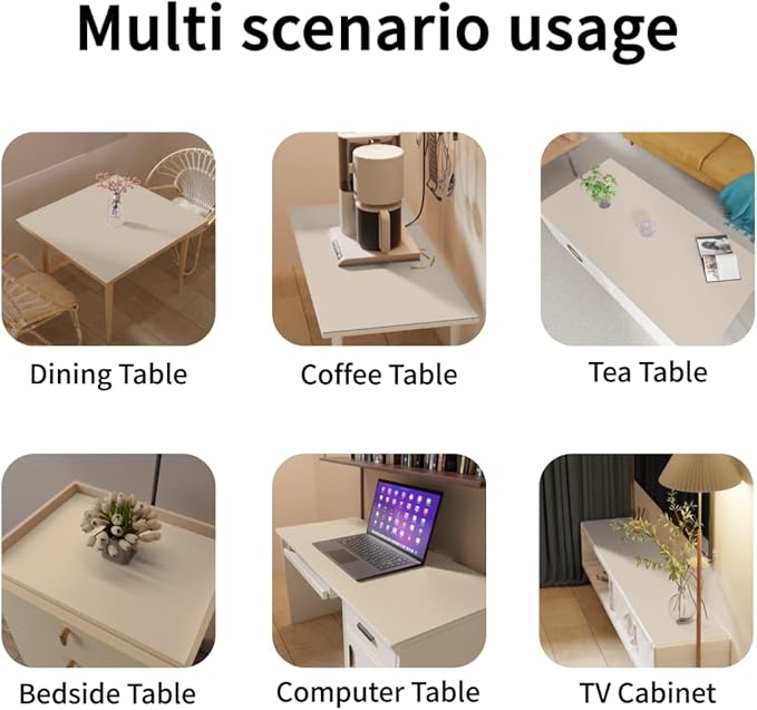 Table Protector for Dining Room - Can Be Used On Both Sides Waterproof and Easy to Clean Good Flatness Used for Dining Table(Off White+Light Gray 54x54)