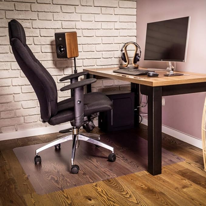 NECAUX Custom 20 x 63 Inch Frosted Table Cover Protector, 1.5mm Thick Plastic Waterproof Heavy Duty Table Pad Desk Mat Desk Protector for Computer Writing Desk, Console Table, Media Stand, Countertop