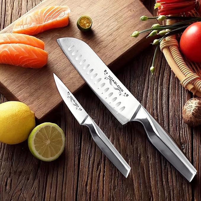 Knife Set with Block Knife Set German Stainless Steel 17 Piece Kitchen Knife Set Knife Knives Setļ¼We Will also Throw In 1 Box Of 5 Piece Wine Corkscrew Set!
