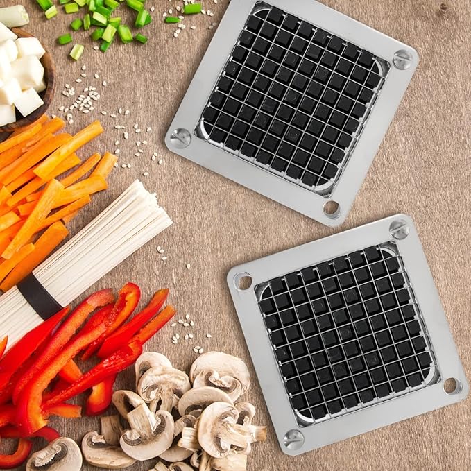 Replacement Chopper Blade Commercial Vegetable Chopper Dicer Stainless Steel Blade for Fruit Cutting Machine Tomato French Fries Cutter (2 * 3/8ā³ Blade)
