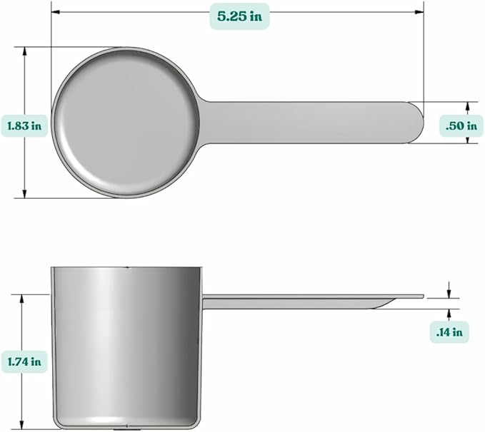 63 mL (63 CC | 2.13 Oz.) Long Handle Scoop for Measuring Coffee, Pet Food, Grains, Protein, Spices and Other Dry Goods (Pack of 10)