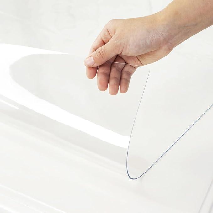 Warmstar Clear Table Cover Protector 18 x 36 Inch,1.5mm Thick Plastic Table Cover Rectangle,PVC Clear Table Protector,Desk Protector Mat for Kitchen, Dresser, Writing Desk，Dining Room Table