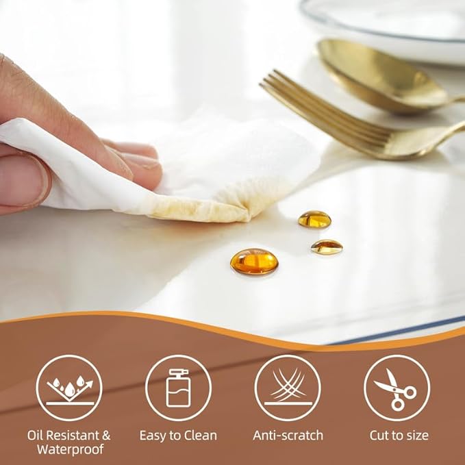 Warmstar Clear Table Cover Protector, 41 x 95 Inch, 1.5mm Thick PVC, Rectangle, Desk & Dining Table Protector Mat