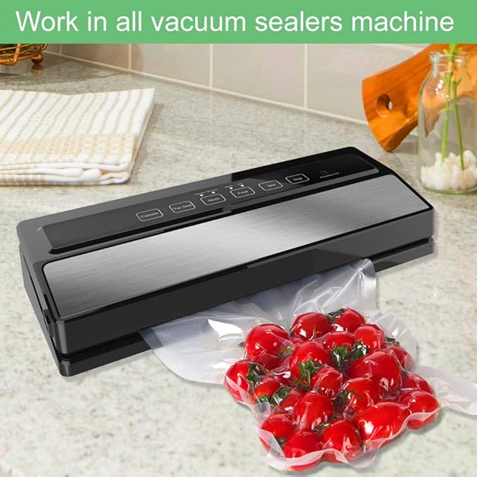 O2frepak 100 Pint 6" x 10" Vacuum Sealer Bags with BPA Free and Puncture Prevention,Vacuum Seal Freezer Bags,Great for Sous Vide Vaccume Sealer PreCut Bags
