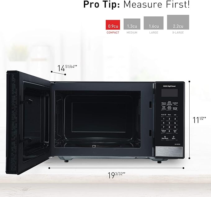 Panasonic NN-SB458S Compact Microwave, 0.9 cft, Stainless Steel