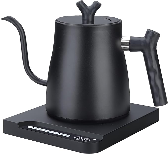 Electric Kettles - Gooseneck Electric Kettle with 7-Level Temperature Control,1-Liter Stainless Steel Inner 1000-Watt Quick Heating Hot Water kettle for Pour Over Coffee & Boil Hot Water