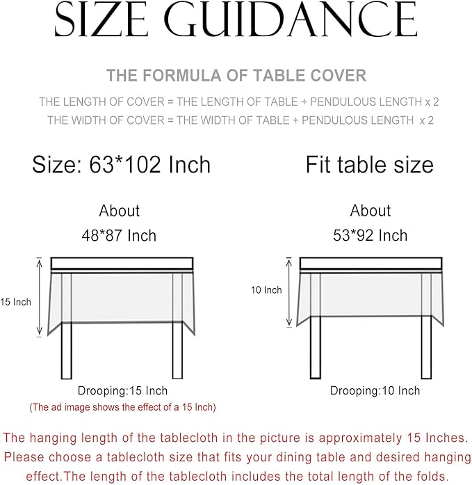 patdrea Designer French Linen Table Cloth for Rectangle Table,Vintage Fall Decorative Tablecloth,Floral Decoration Cover for Kitchen Dining Christmas,Tea Party,Thanksgiving,63"x102"-Littledaisy