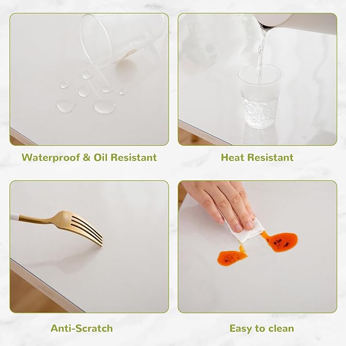 44 x 60 Inch Clear Table Cover Protector, Clear Table Protector for Dining Room Table, 1.5mm Plastic Table Cover, Waterproof Table Pad for Kitchen, Office