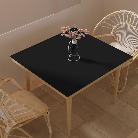 Leather Table Cover,1.8mm Thick,40x40 Inch Table Protector,Table Protector for Dining Room Table,Dining Table Cover,Table Cover Protector.(Black+Gray,40x40)