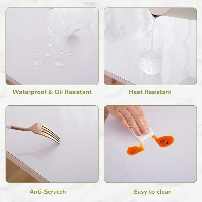 17 x 36 Inch Clear Table Cover Protector, Clear Desk Mat, Table Protector, 1.5mm Plastic Table Cover, Vinyl Table Protector, Desk Mats on Top