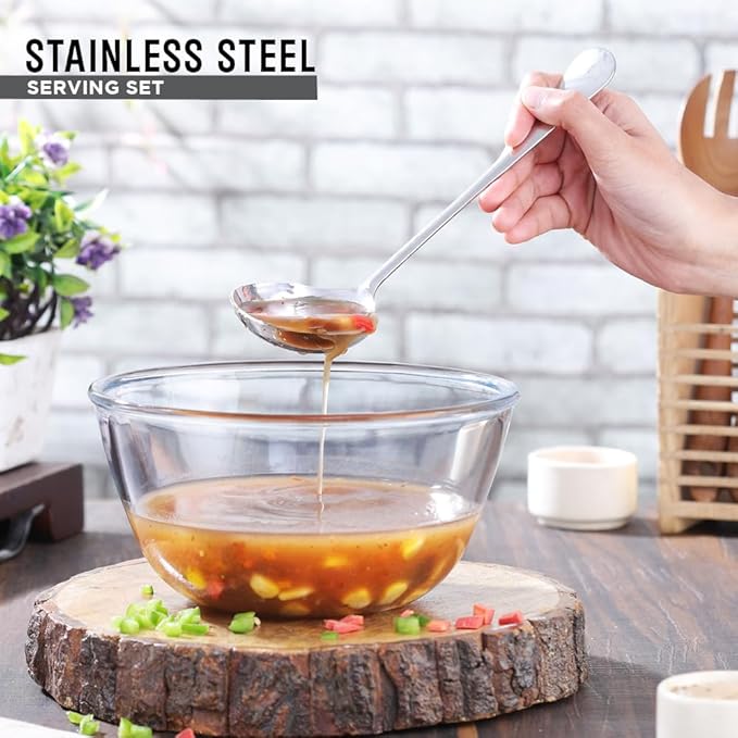 Avador® Premium Set of 8 Stainless Steel Hostess Serving Unitensil Tool Set for Weddings | Buffer | Party | Kitchen | Restaurants