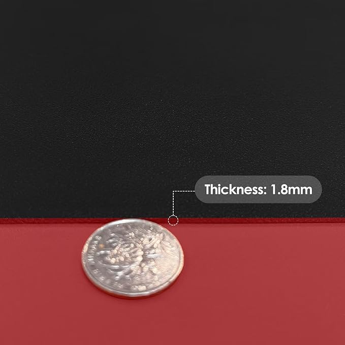 Leather Table Cover,1.8mm Thick,12x72 Inch Desk Cover,Dresser Cover Top,Dresser Protector Top,Dresser Cover,End Table Cover.(Black+Wine Red,12x72)