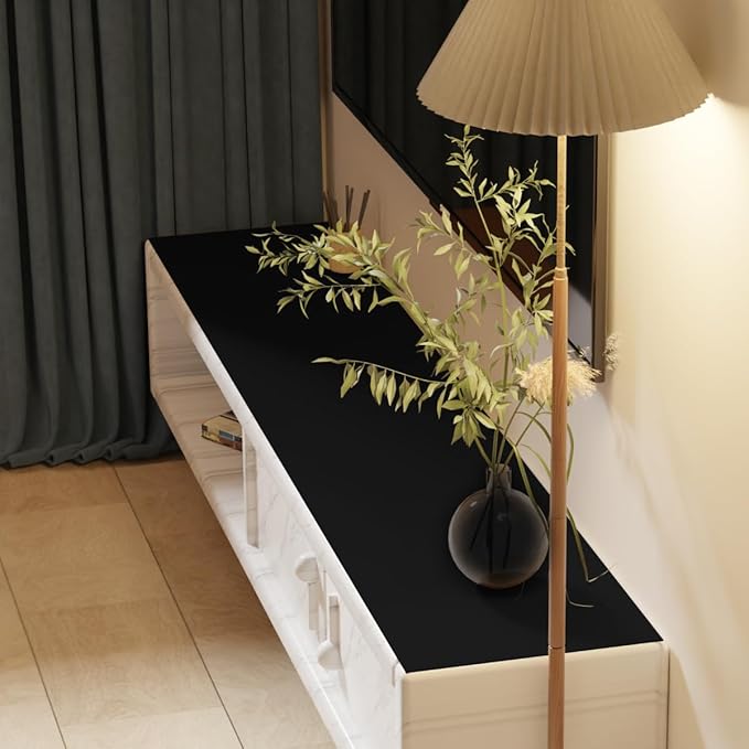 Leather Dresser Cover,1.8mm Thick,14x80 Inch,Dresser Protector Top,Dresser Top Protector,Dresser Cover Top,Dresser Top Cover,Desk Mat.(Black+Black,14x80)