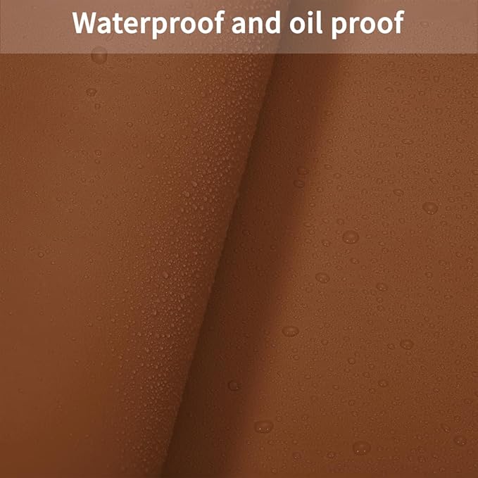 Leather Desk Mat,1.8mm Thick,12x42 Inch Desk Cover,Desk Protector Mat,Dresser Cover Top,Nail Table Mat,Dresser Cover,Quartz Countertop Protector,Table Sticker Cover(Brown+Gray,12×42)