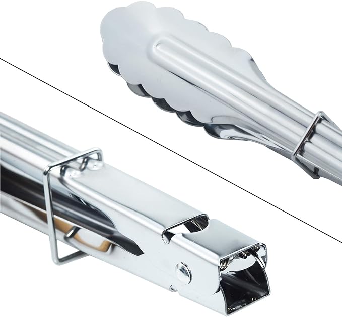 Stainless Steel Locking Kitchen Tongs Extra Long Sturdy Heavy Duty Tongs Set for Cooking Grilling and Barbecue BBQ (14-Inch 3 Pieces)