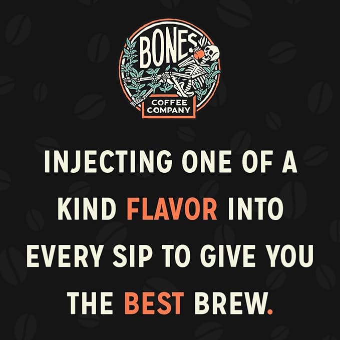 Bones Coffee Company Crazelnut, Hazelnut Flavored Coffee, Medium Roast Low Acid Arabica Beans Compatible with Auto drip and French Press Coffee Maker, 12 Oz Ground