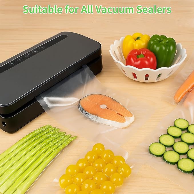 MakMeFre 100 Gallon Size 11" x 16" Vacuum Sealer Bags with BPA Free and Heavy Duty,Great for Food Storage Vaccume Sealer PreCut Bag
