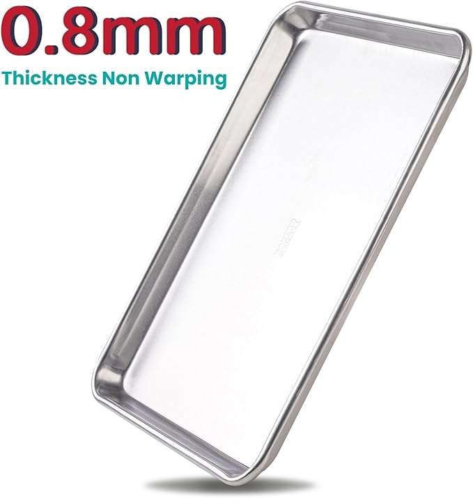Baker's Secret 17" Pure Aluminum Cookie Sheet, 100% Recycled, Baking Sheet Cookie Sheets for Baking, 0.8mm Extra Thick Baking Pan, Commercial Grade, The Natural Aluminum Collection