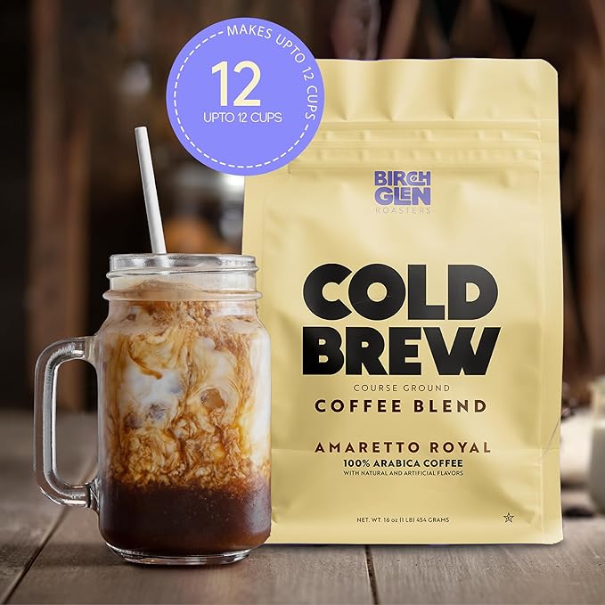 Birch Glen Roasters Cold Brew Coffee | Flavored Coarse Ground Coffee | Artisanal Roasting | 100% Arabica |1 LB | Pumpkin