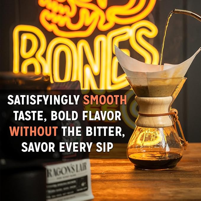 Bones Coffee Company Orange Sickle, Orange Vanilla Cream Flavored Coffee, Medium Roast Low Acid Arabica Beans Compatible with Auto drip and French Press Coffee Maker, 12 Oz Whole Bean