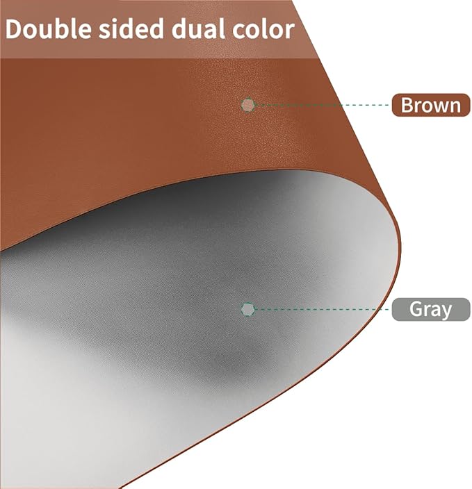 Vanity Top Protector - Can Be Used On Both Sides Waterproof and Easy to Clean Good Flatness Used for Dresser Table(Brown+Gray 10x48)
