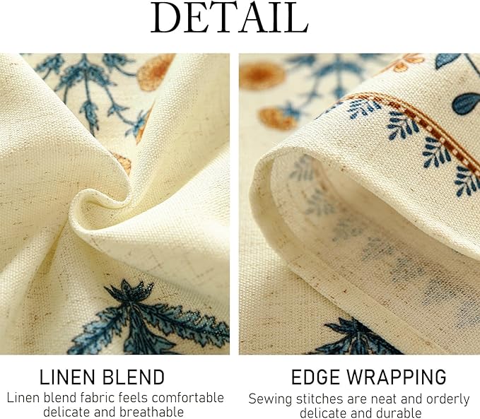 ISAENNE Designer French Pale Yellow Square Tablecloth,Linen Floral Table Cloth,Fall Wrinkle Resistant Decor Tablecloths for Dining Thanksgiving Banquet Kitchen Party,67"*67"-Estevan A