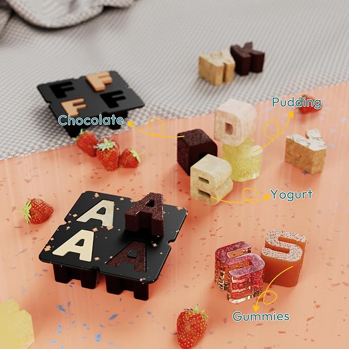 Customized Letter W Ice Cube Mold -Letter Silicone Ice Mold for Custom Ice Cube Mold and Baking Chocolate and Crafting Letter Molds, Ice Cube Molds for Cocktails & Whiskey with Custom Letters