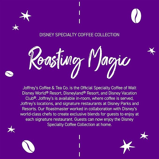 Joffrey's Coffee - Disney Tiana Bayou Beignet, Disney Specialty Collection, Flavored Coffee, Arabica Ground Coffee, Artisan Medium Roast, Rich & Smooth Taste (Ground, 11oz)