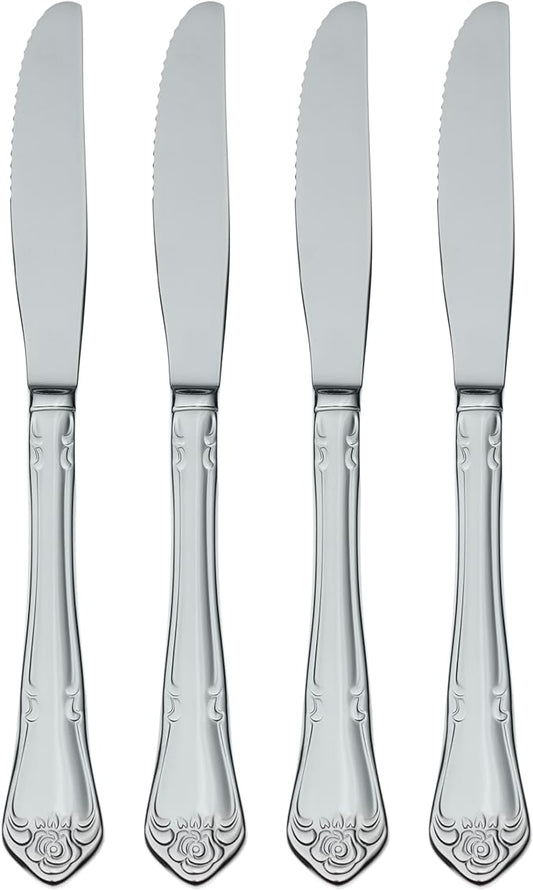 Oneida True Rose Everyday Flatware Dinner Knives, Set of 4