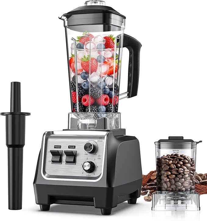 1800W Smoothie Blender and Grinder Combo 70OZ Large Capacity Countertop Blenders for Kitchen High Speed Blender for Smoothies Ice Crushing Frozen Drinks Puree