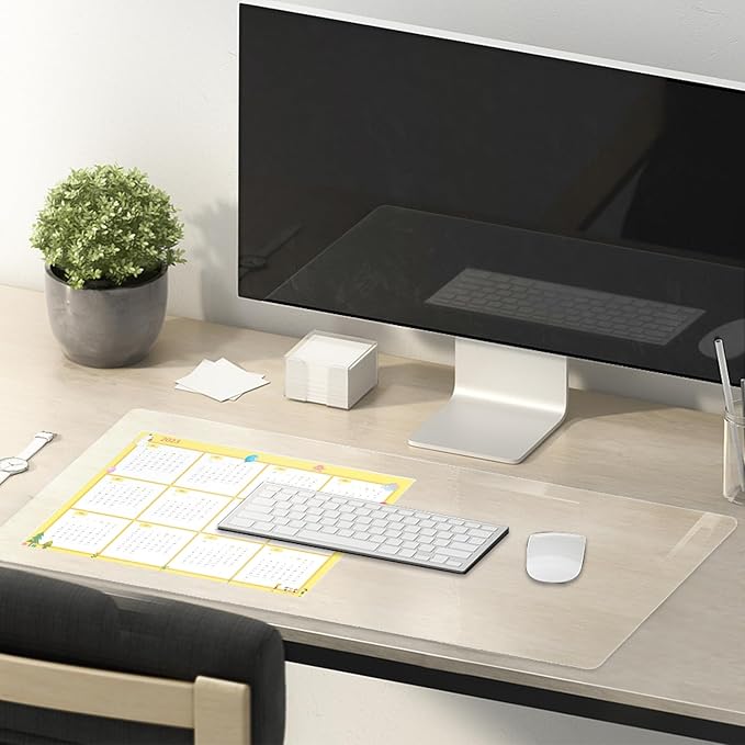 Clear Table Cover Protector, 12 x 54 Inch, 1.5mm Thick Plastic, Vinyl Table Protector for Desks