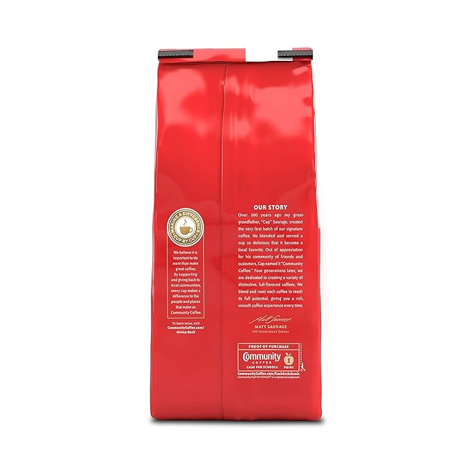 Community Coffee Café Special Blend 72 Ounces, Medium Dark Roast Ground Coffee, 12 Ounce Bag (Pack of 6)