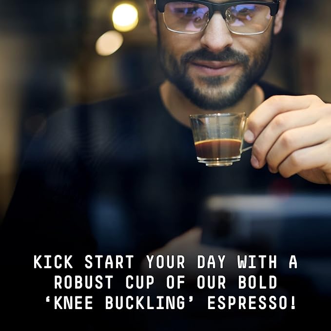 Stone Street Knee Buckling Espresso Beans, High Caffeine Coffee Blend, Dark Roast, Whole Bean, 1 LB