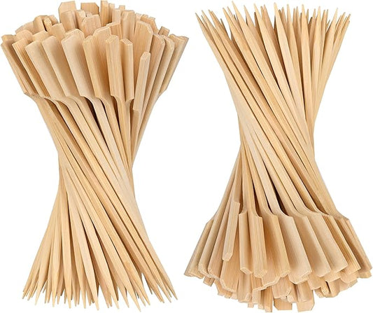 3.5 Inch Bamboo Skewers, 300 PCS Bamboo Paddle Wood Picks, Toothpicks for Appetizers, Cocktail Picks for Drinks, Food Picks, BBQ, Sandwich, Barbecue Snacks.
