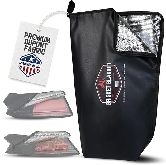 Brisket Blanket™ - BBQ Blanket for Resting Meat | Heavy Duty Insulated Smoker Bag with Wide Mouth | Reusable BBQ Accessories for Brisket, Pork, Turkey | Meat Warmer & Gift for Men, Grilling & Smoking