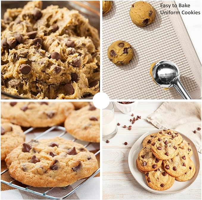 Extra Mini Cookie Scoop for Baking, 1 tsp / 5 ml Cookie Scooper, 18/8 Stainless Steel Cookie Scooper for Baking, Cookie Dough Scoop with Non-slip Grip(Red)