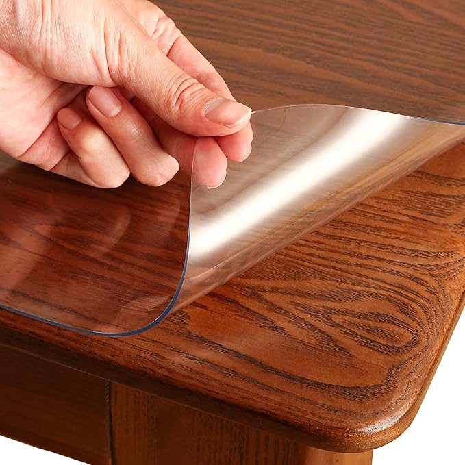 Clear Table Cover Protector Rectangle 40 x 60 Inch, 2.0mm Transparent Plastic Table Protector Waterproof, Anti-Scratch Clear Desk Mat for Office Desktop Dresser Dining Table, FDA Compliant