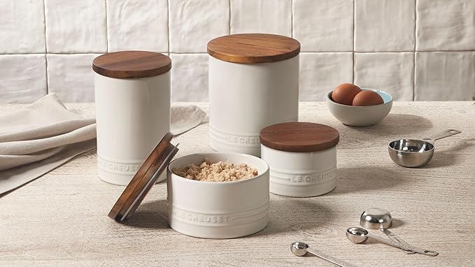 Le Creuset Signature Salt Cellar and Storage Canister with Wood Lid, 1.2 qt., Artichaut