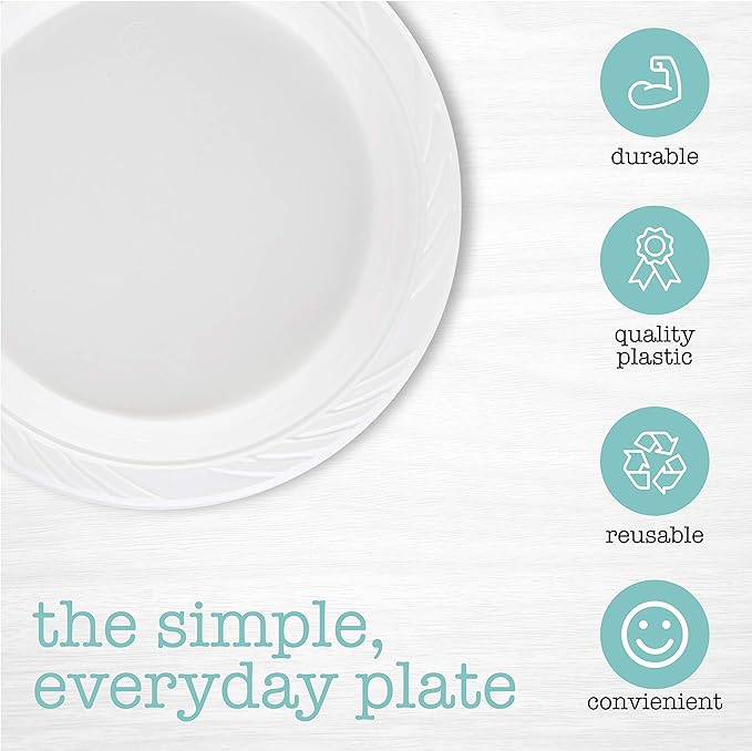 PLASTICPRO 800 Count Disposable 7 Inch White Plastic Plates