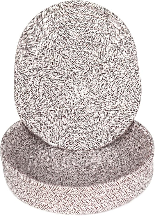 8 Inch Trivets for Hot Dishes, Hot Pots and Pans, Thick Heat Resistant Large Coaster for Kitchen, Hot Pads, Kitchen Essentials, Kitchen Decor for Table & Countertop with Storage Basket, 5 Pcs