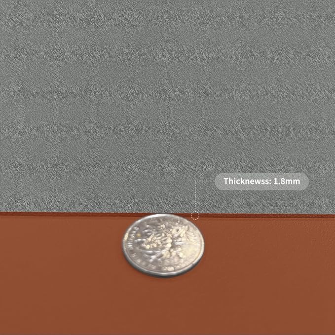 Leather Nightstand Cover,1.8mm Thick,15.75x23.6 Inch end Table Cover,Side Table Cover,Bedside Table Cover,Bedside Tablecloth.(Brown+Gray,15.75x23.6)