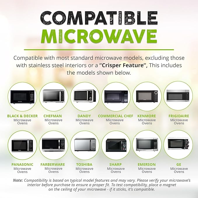 HOVER COVER Magnetic Splatter Cover, 12-Inch Clear BPA-Free Food Lid, Vented Plate Guard with Steam Vents, Anti-Splash Microwave Lid, Dishwasher Safe, Space-Saving Magnetic Storage - Ivory
