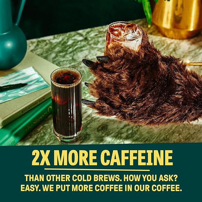Wandering Bear Organic Cold Brew Coffee Variety Pack - Extra Strong, Bold, Smooth, Unsweetened, Shelf-Stable, Ready to Drink, Iced Cold Brewed Coffee Drink - 32 fl oz (3pk - Vanilla, Caramel, Mocha)