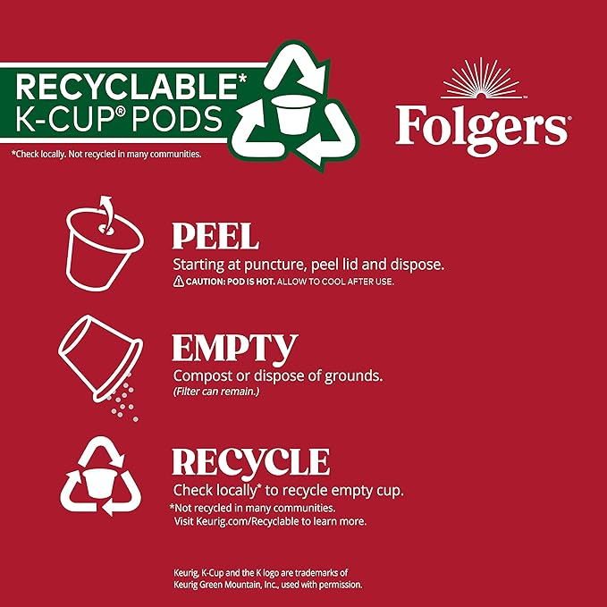 Folgers Classic Roast Medium Roast Coffee, 192 Keurig K-Cup Pods