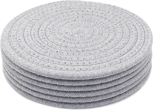 8 Inch Trivets for Hot Dishes, Hot Pots and Pans, Thick Heat Resistant Large Coaster for Kitchen, Hot Pads, Kitchen Essentials, Kitchen Decor for Table & Countertop, 6 Pcs