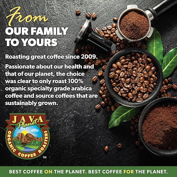 Low Acid Organic Coffee – Whole Bean, Mold-Free & Stomach Friendly by Java Planet, Colombian Single Origin Coffee, Medium Dark Roast, Smooth Full Flavored, 1LB Bag
