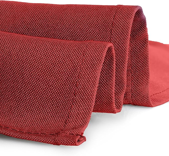 Gee Di Moda Rectangle Tablecloth - 90 x 156 Inch Red Table Cloth for 8 Foot Table with Floor-Length Drop - Heavy Duty Washable Fabric - 8 Ft Buffet Table, Holiday Party, Wedding & Baby Shower