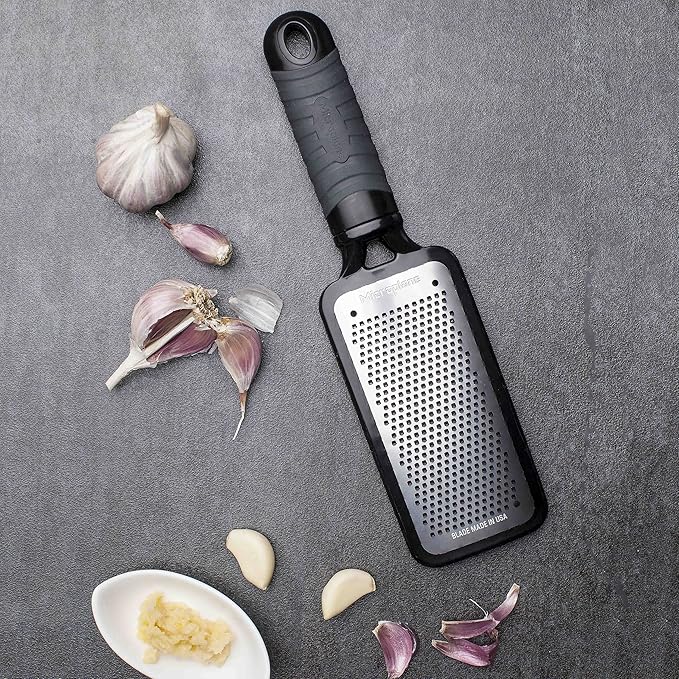 Microplane Home Series Fine Cheese Grater - Surgical Stainless Steel for Fine Grating (Black)